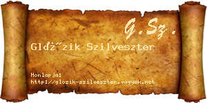 Glózik Szilveszter névjegykártya